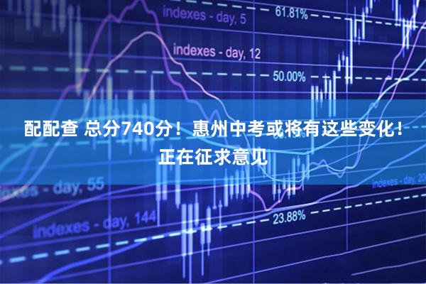 配配查 总分740分！惠州中考或将有这些变化！正在征求意见