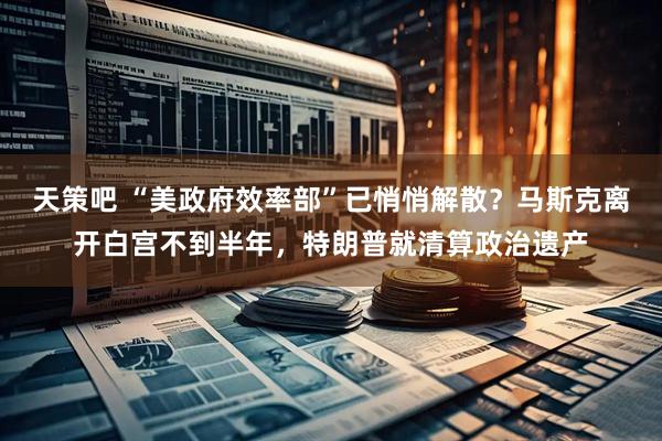 天策吧 “美政府效率部”已悄悄解散？马斯克离开白宫不到半年，特朗普就清算政治遗产